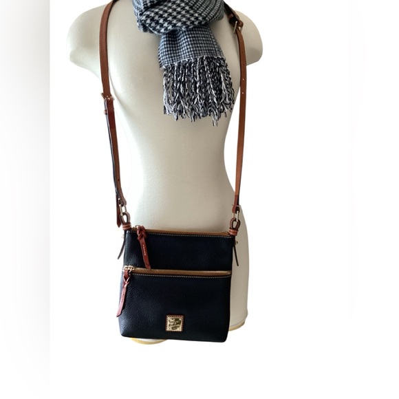 Dooney & Bourke Black and Brown Leather Crossbody - Picture 2 of 10